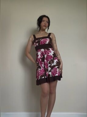 Women’s Pink Floral Empire Waist Sundress